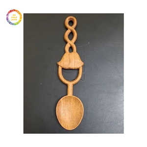 Hand <b>Carved</b> <b>Wooden</b> Spoon Flower Leaf Design <b>Wooden</b> Cooking Utensils Kitchen <b>Tool</b> Set - Product Image 2