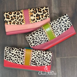 กระเป๋าคลัทช์หนังสำหรับผู้หญิงหนังหลายสีรีไซเคิลลายสัตว์มีสไตล์กระเป๋าสตางค์ใส่บัตร ATM - Product Image 1