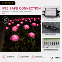 Lumière LED artificielle en forme de rose TOPREX, décoration de jardin pour mariage en extérieur, Ramadan Kareem, IP65, étanche, lumière paysagère commerciale