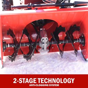 Souffleuse à neige à essence de 24 pouces avec moteur de 212 cm³, démarrage électrique et 6 vitesses avant/2 vitesses arrière, souffleuse à neige autotractée à deux étages - Product Image 3