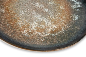 Dinnerware Set of 6 Dinner Plates Irregular Rim Round Modern Reactive Glazed Shiny Relief Digital Decoration Excelsa Efesto - Product Image 6