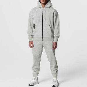 Chaqueta con cremallera de manga larga de algodón 100% de la mejor calidad logotipo personalizado ajuste regular comodidad y suave traje de 2 piezas transpirable - Product Image 5