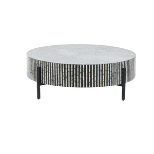 Mesa de centro artesanal de nácar con patas de metal, venta al por mayor de muebles para el hogar y decoración de Vietnam - Product Image 3