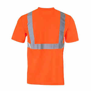 เสื้อทำงานสะท้อนแสงผ้าฝ้าย 100% เสื้อผ้าความปลอดภัยแบบมองเห็นได้ชัดเจนสำหรับงานก่อสร้าง ผ้าถัก - Product Image 1