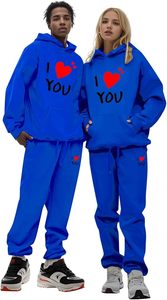 Conjunto Deportivo Personalizado para Parejas, Día de San Valentín 2026 |   Sudadera con Capucha y Pantalones Deportivos de Felpa 100% Algodón para Hombre y Mujer | - Product Image 3