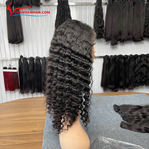 Peluca de onda profunda de pelo vietnamita virgen 100% de alta calidad, cabello humano de Color negro, fino, suave y suave - Product Image 3