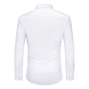 Camisas Formales de Manga Larga para Hombre, Cuello Camisero, Alta Elasticidad, Secado Rápido, Corte Ajustado, 100% Algodón, Temporada de Primavera - Product Image 3
