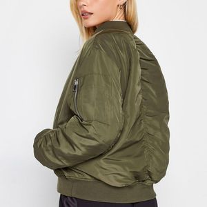 Women Sleeve Pocket <b>Detail</b> Zip-Up Windproof Thermal Warmth Utility Bomber Jacket Casual Fashion Coat Custom Logo Pilot - Product Image 2