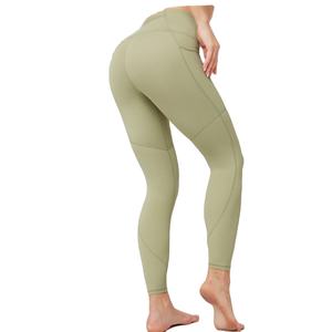 Leggings pour femmes pour le sport, pantalons de yoga avec poches, extensible dans les quatre sens, sans couture, 220g, collants de sport hautement élastiques - Product Image 1
