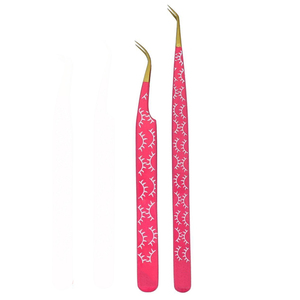 Juego de 4 Pinzas para Extensiones de Pestañas de Acero Inoxidable con Agarre de Diamante, Profesionales, Cómodas y de Alta Calidad, Personalizadas - Product Image 2