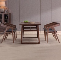 Mangoholz Rechteckiger Esstisch 6 Gepolsterte Stühle Moderner Stil Sheesham-Finish Höhenverstellbar Klappbar Wohnzimmer Zuhause