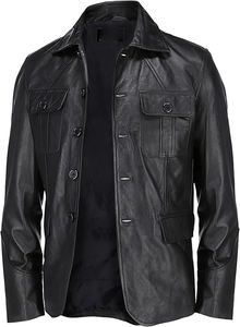 Chaquetas de cuero de lona de alta calidad para hombre transpirable elegante invierno presupuesto-consciente mantenerte mirando fuerte característica de moda cálido - Product Image 3