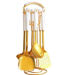 Ensemble de couverts en métal de qualité durable finition dorée ensemble de couverts hôtel maison ustensiles de cuisine restauration utilisation ensemble de couverts en métal - Product Image 6