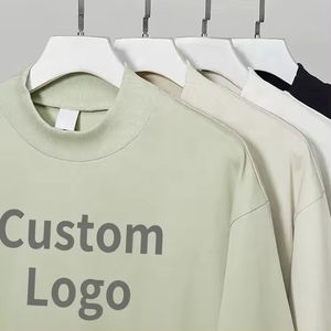 100% coton uni blanc Vintage goutte épaule surdimensionné T-shirts poids lourd T-shirts Logo personnalisé hommes surdimensionné T-shirt pour hommes - Product Image 2