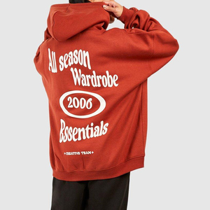 Sudaderas con capucha de gran tamaño en blanco 2025 para mujer, de algodón 100% Material, transpirable, logotipo personalizado, impresión, hombro caído, servicio OEM - Product Image 2