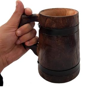 Mug à café en bois durable de qualité supérieure, fabriqué à la main, style américain, ARTISANAT INTAMPOURABLE, personnalisable, excellent choix pour les boissons froides et chaudes - Product Image 1