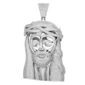 Lujoso Colgante de Plata 925 con Rostro de Jesús, Estilo Hip Hop, Chapado en Oro, con Diamantes de Moissanita, Colgante Cristiano, Regalo - Product Image 4