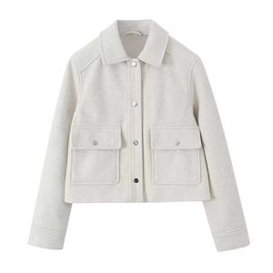 UNIZERA Veste décontractée à manches longues pour femmes Manteau avec col polo Automne Nouveau design de texture à la mode Taille personnalisée Logo avant - Product Image 1