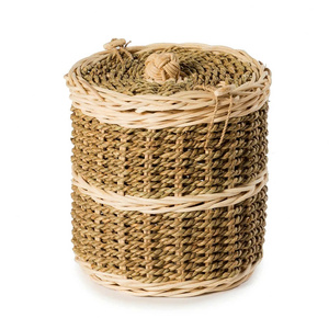 Rustic braided wicker ashes casket for <b>pet</b> handcrafted natural seagrass memorial <b>urn</b> container durable eco friendly keepsake - Product Image 4