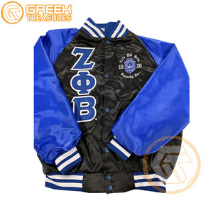 เสื้อแจ็คเก็ต Zeta Phi Beta แบบสั่งทำพิเศษ เสื้อผ้าสำหรับชมรมนักศึกษา คุณภาพสูง ระบายอากาศได้ดี ผ้าซาติน ปักลายตราสัญลักษณ์ ตัวอักษร สำหรับผู้หญิง ฤดูใบไม้ร่วง - Product Image 3