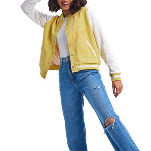 เสื้อแจ็คเก็ตเลตเตอร์แมนผู้หญิงสีพื้น ผ้าทนทาน สวมใส่สบาย - Product Image 3