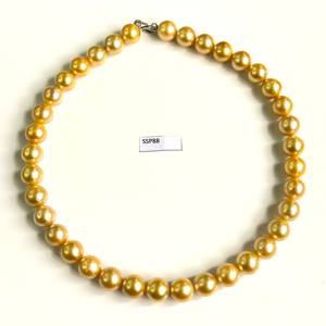 Cuentas de perlas doradas genuinas del Mar del Sur, 8-10MM, perlas naturales de alto brillo reales del Mar del Sur, forma redonda perfecta, suministro a granel al por mayor - Product Image 2