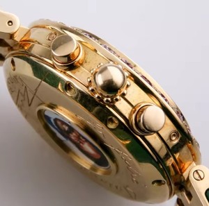 Montre personnalisable OEM-ODM avec lunettes en or 18 carats authentique et diamants roses de 5 carats, garantie 3 ans - Product Image 3