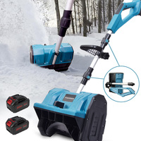 Soplador de Nieve Eléctrico Portátil de 21V con Batería, Plegable, de Empuje Manual, Máquina Quitanieves Inalámbrica, Pala Quitanieves
