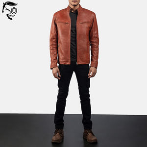 Veste de mode d'hiver personnalisée pour hommes, style haut en cuir véritable, grande taille, tissu tissé haute position du logo avant - Product Image 6