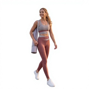 Shorts de yoga taille haute sans couture, couleur unie, taille élastique, en Spandex/Nylon, séchage rapide, pour femme - Product Image 1