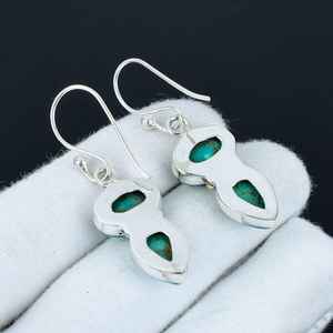 Natural Turquoise Gemstone Handmade 925 Sterling Silver Double Boho Earrings Unique Handmade Gifts For Love - Product Image 6