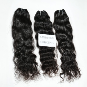 Remy Virgen pelo indio sin procesar cutículas onda de agua ninguno derramamiento ondulado tejido paquetes Natural negro templo cabello humano gran - Product Image 2
