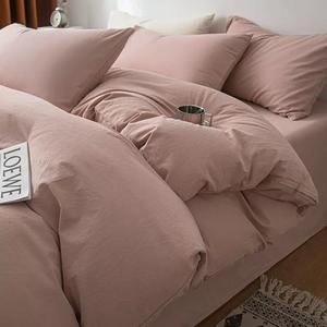 Juego de ropa de cama comercial transpirable 100% sábanas de algodón orgánico Juego de cuatro piezas de alta calidad y diseño simple Artículo caliente de Vietnam - Product Image 5