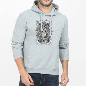 Sudadera con capucha estampada de algodón 100% al por mayor para hombre, diseño liso básico personalizado, estampado digital, patrón sólido, elementos básicos de invierno para adultos - Product Image 2