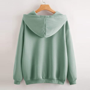 Nuevo diseño OEM 100% algodón pulóver sólido logotipo personalizado bordado mujer sudadera ropa de calle para mujer sudaderas con capucha - Product Image 2
