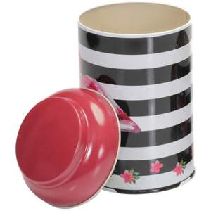 1.2L Pink Flamingo Illustrator Línea de fondo redondo de metal de 150 x mm con tapa de cúpula 1.2L Cestas de metal - Product Image 4