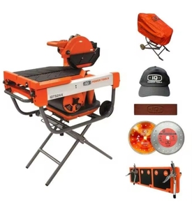 Herramientas Eléctricas TOP SUPPLIER IQ-TS244-OPK, Kit de Sierra para Mampostería de Corte en Seco de 2000W y 254mm (10 Pulgadas) con Mesa de Extensión y Aspiradora - Product Image 1