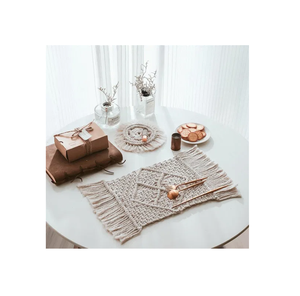 แผ่นรองจาน macrame การออกแบบที่ทันสมัยการตกแต่งตามธรรมชาติสำหรับงานเลี้ยงงานแต่งงานโรงแรมร้านอาหาร - Product Image 4
