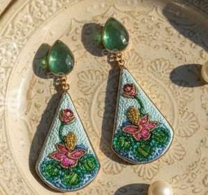 Pendientes bordados a mano, pendientes personalizados con múltiples cuentas, joyería festiva para mujer al mejor precio, pendientes con cuentas. - Product Image 5