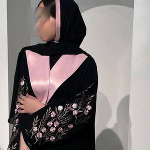 Robe Abaya musulmane de luxe de style Dubaï à manches longues, anti-rides, pour adultes, en tissu de soie premium fait main, ornée de cristaux, élégante et modeste - Product Image 2