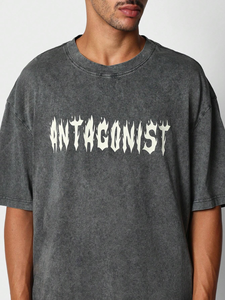 เสื้อยืดแนวสตรีทเสื้อยืดลายกราฟิกวินเทจแบบกำหนดเองเสื้อยืดลายพระอาทิตย์จางลงทำให้มีความหนา275แกรมผ้าฝ้ายฟอกสีกรดเสื้อยืดฟิตเนส - Product Image 3