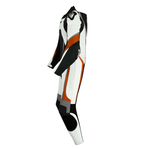 Genuine Cowhide Leather Racing Protective Suit For Men CE Armored Protected Black/White/Grey Leather Motorcycle Suit - Product Image 3