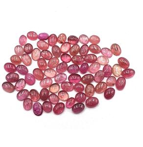 ทับทิมธรรมชาติอัญมณีเรียบด้านล่างแบนรูปไข่ Cabochon DIY สําหรับแหวนจี้ต่างหูเครื่องประดับหินหลวม - Product Image 1