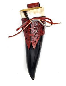 Haute qualité véritable indien Viking corne à boire Antique sculpté corne de buffle support en cuir poli pour Halloween Graduation - Product Image 2