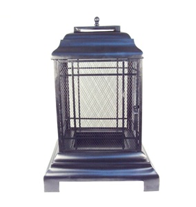 Hechos a mano de metal negro hoguera patio trasero jardín cuadrado estufa hoguera cuenco con pantalla protectora para mejorar al aire libre - Product Image 4