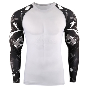 เสื้อแรชการ์ดผู้ชาย |   ผ้าสแปนเด็กซ์โพลีเอสเตอร์ขนาดผู้ใหญ่ |   เสื้อผ้าออกกำลังกายราคาถูก คุณภาพสูง ผลิตจากโรงงานโดยตรง - Product Image 2