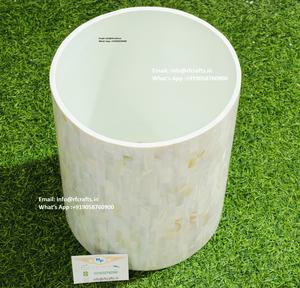 High Quality Square Large Mother Pearl <b>Waste</b> <b>Bin</b> Indoor Outdoor Wooden Dust <b>Bin</b> for Liquid Soap Dispensers Best Price Wholesaler - Product Image 5