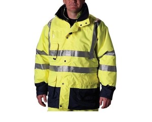 แจ็กเก็ตขนแกะสะท้อนแสง Hi VIS สำหรับฤดูหนาวซิปปกคอตั้งกันน้ำปรับแต่งโลโก้ได้ - Product Image 6