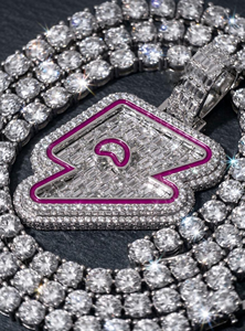 Colgante de Lujo VVS Moissanite con Diamantes Corte Baguette Brillantes, Estilo Hip Hop, Plata de Ley 925, Colgante de Alta Gama - Product Image 4