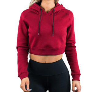 Vente en gros Haut court à imprimé bouffant gaufré Ensemble sweat-shirt à capuche pour femme Conception de logo personnalisé Sweat à capuche court de haute qualité pour femme - Product Image 1